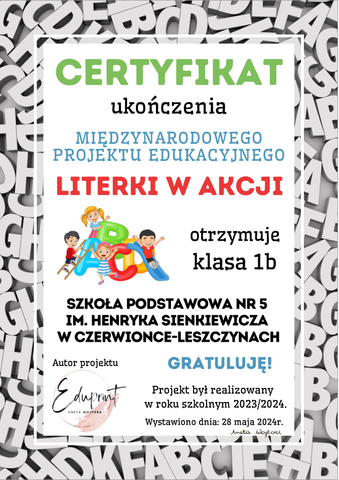 Certyfikat klasy 1b