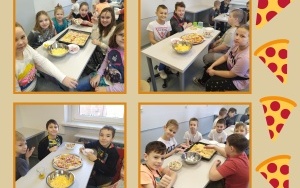 Przygotowywanie pizzy przez klasę 3b.